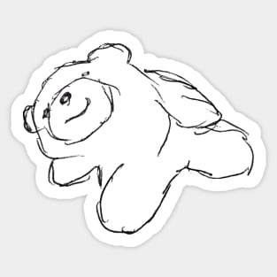 Relaxing Smiley Teddy Bear Sketch Sticker